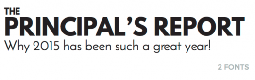 Ah, that's better. Just two yearbook fonts.