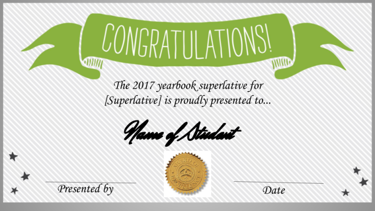 Superlative Certificate Template